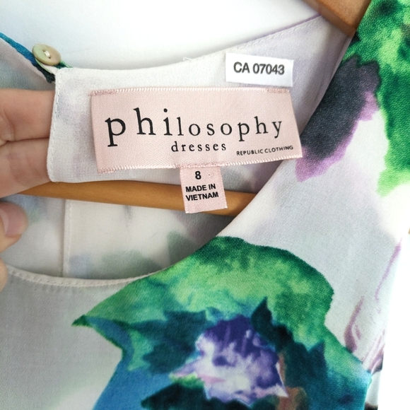 Philosophy Republic Tiered Floral Chiffon Dress Size 8 - Picture 4 of 6